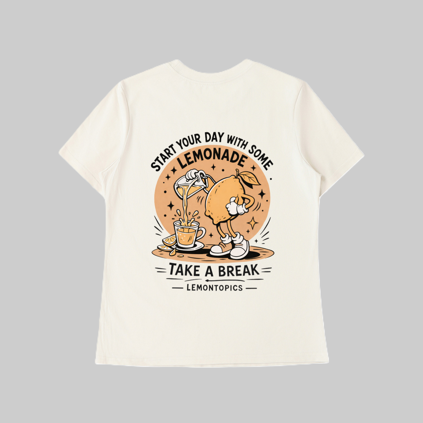 Start Your Day with Lemonade – Take a Break" Cute Lemon Woman's Graphic T-Shirt - Image 3