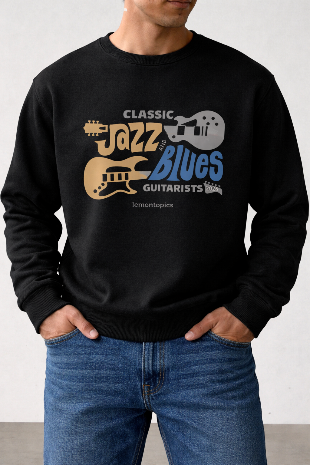 Classic Jazz and Blues Guitarists 2026 Crewneck Sweatshirt – Vintage Music Lover Gift