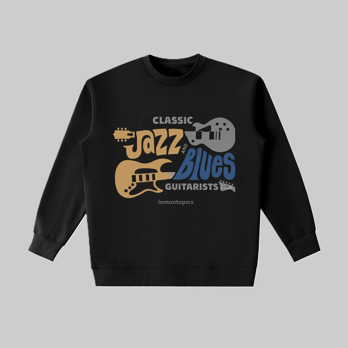 Classic Jazz and Blues Guitarists 2026 Crewneck Sweatshirt – Vintage Music Lover Gift - Image 2