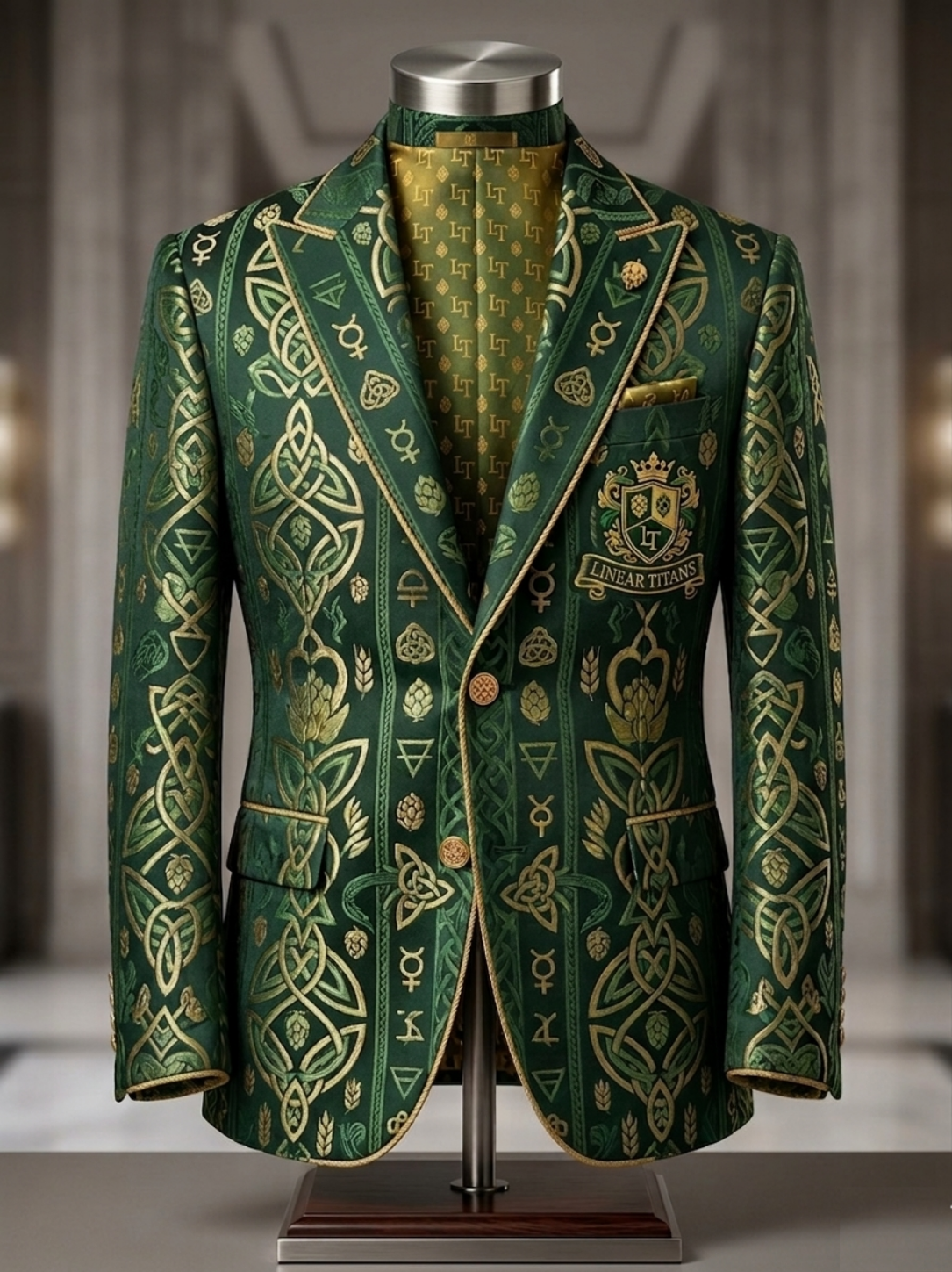 The Imperial Verdant "Linear Titans" Signature Collection: Classical Renaissance Meets Modern Luxury Streetwear Blazer