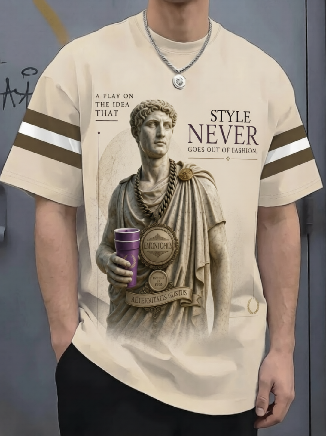 Premium Graphic Tee – Roman Statue Streetwear Edition By Lemontopics