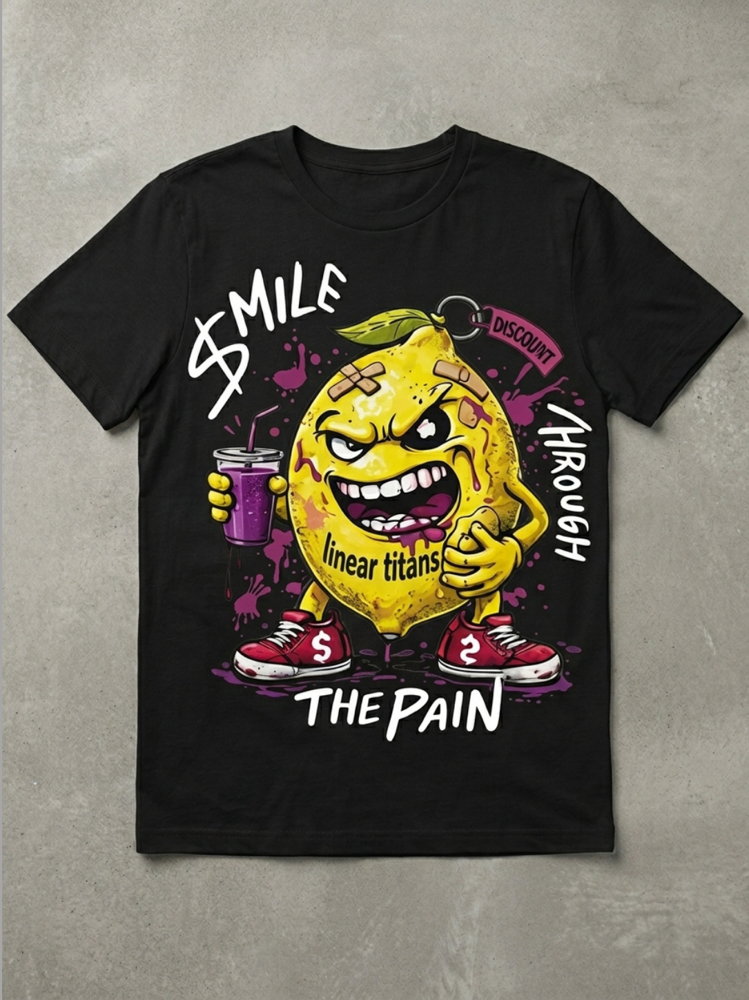 Linear Titans "Smile Through The Pain" Graphic T-Shirt