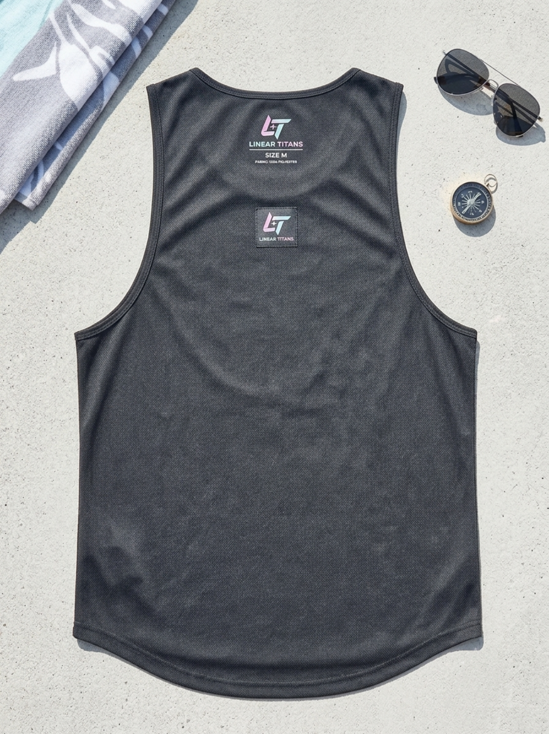 Linear Titans Men's Summer Graphic Mesh Tank Top – Black Athletic Muscle Tee - Image 2