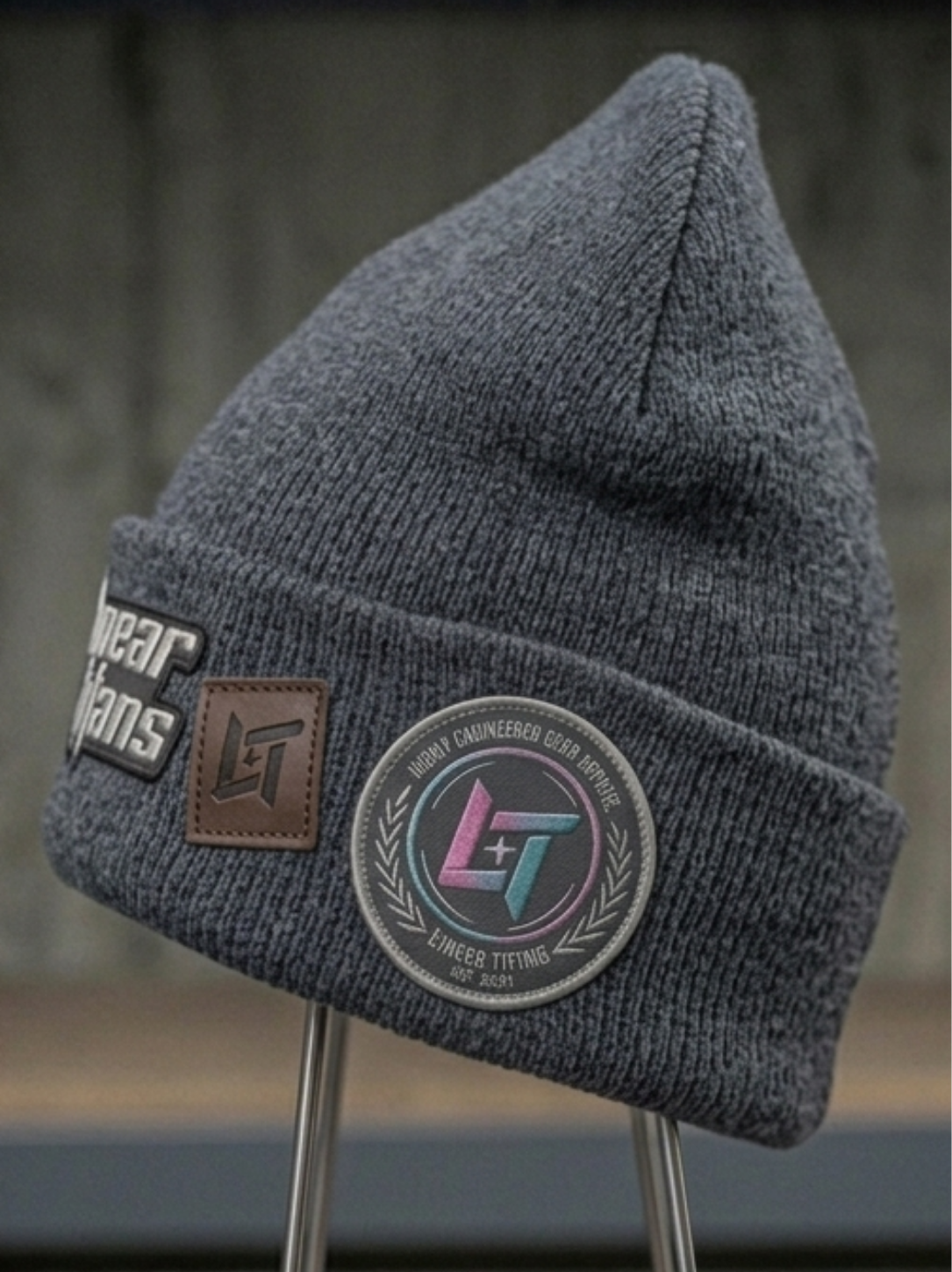 Linear Titans™ Signature Tech Knit Beanie – Charcoal Grey - Image 2