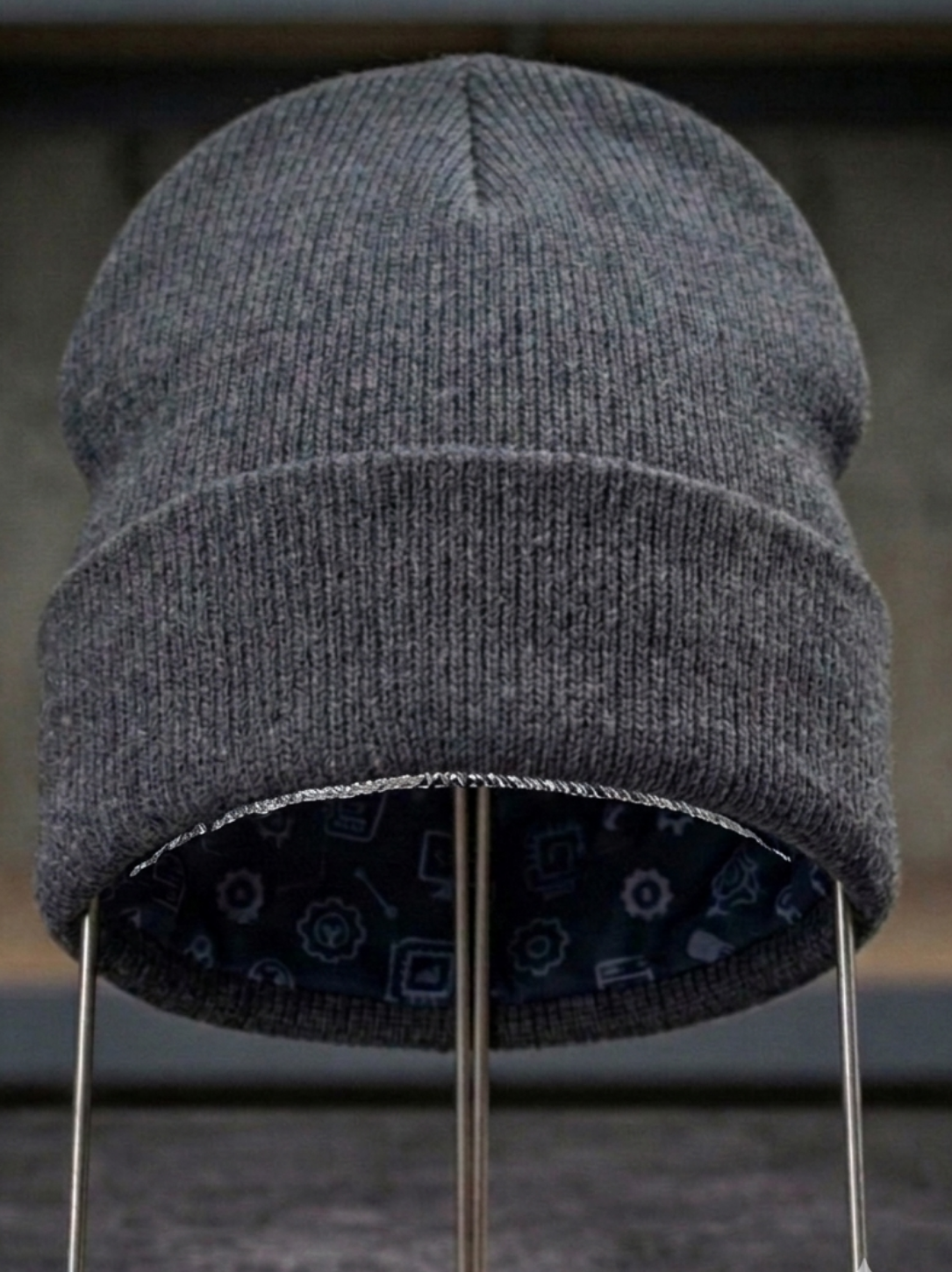 Linear Titans™ Signature Tech Knit Beanie – Charcoal Grey - Image 3