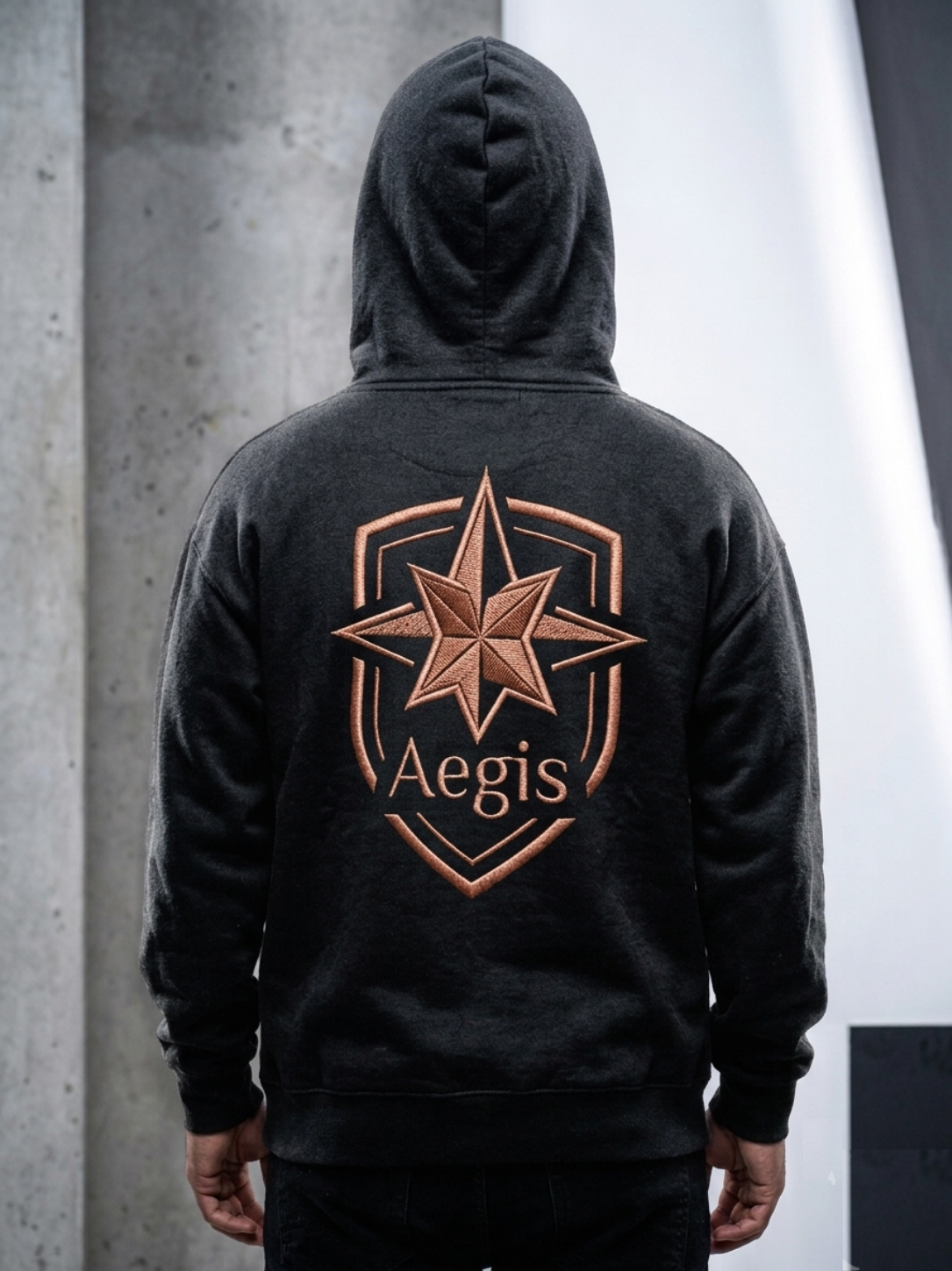 Aegis "Compass Shield" Heavyweight Fleece Hoodie – Dark Charcoal