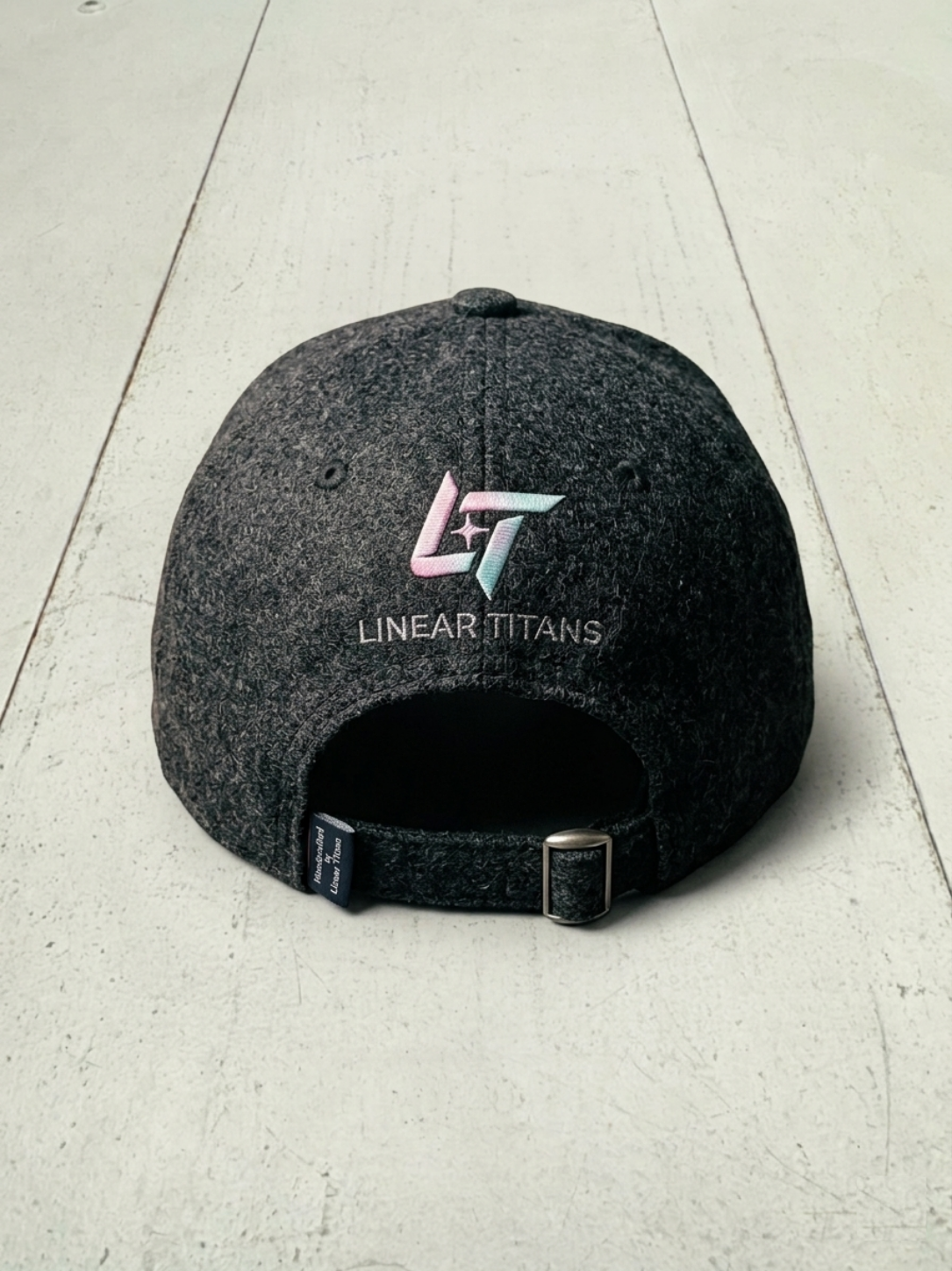 Linear Titans Dark Charcoal Wool & Suede Strapback Cap - Image 2