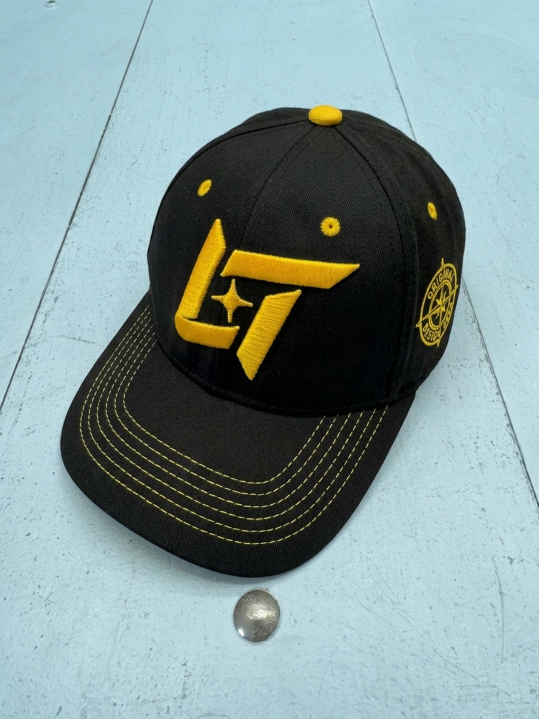 Linear Titans 3D Embroidered Black / Cyber Yellow Snapback Cap