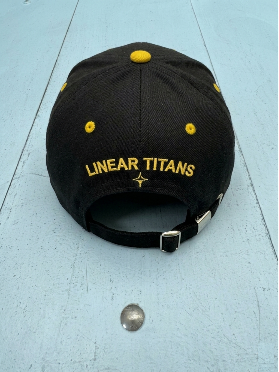 Linear Titans 3D Embroidered Black / Cyber Yellow Snapback Cap - Image 2