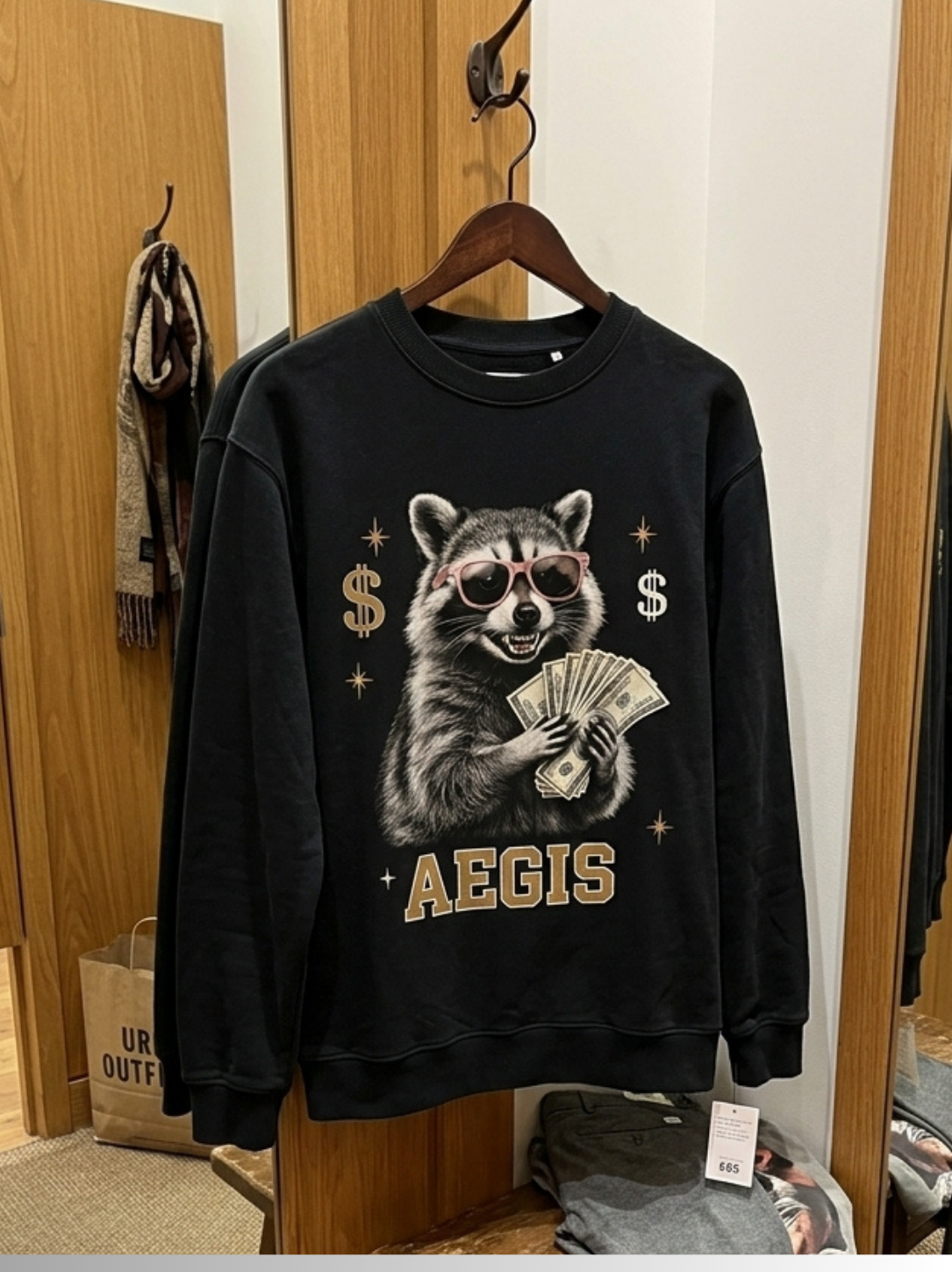 Aegis "Money Raccoon" Graphic Sweatshirt - Image 2