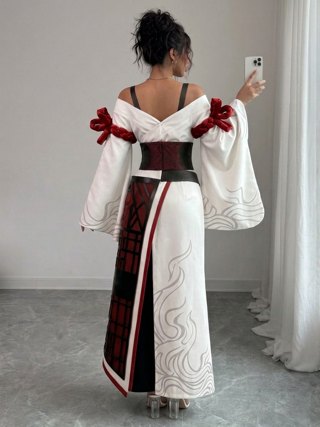 Linear Titans Avant-Garde Cyberpunk Kimono Maxi Dress - Image 2