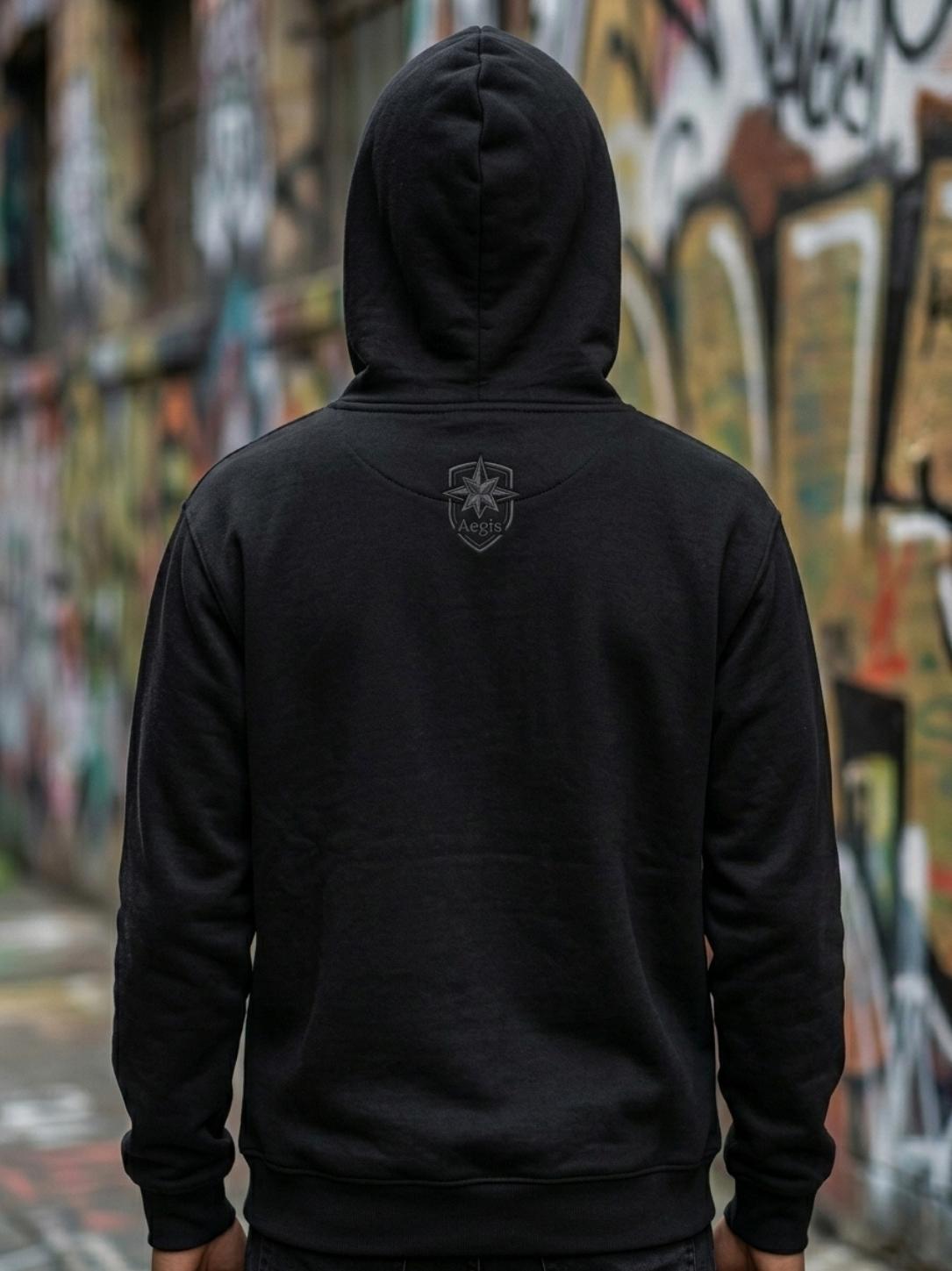Aegis - "Living Better" Graffiti Graphic Black Hoodie - Image 3