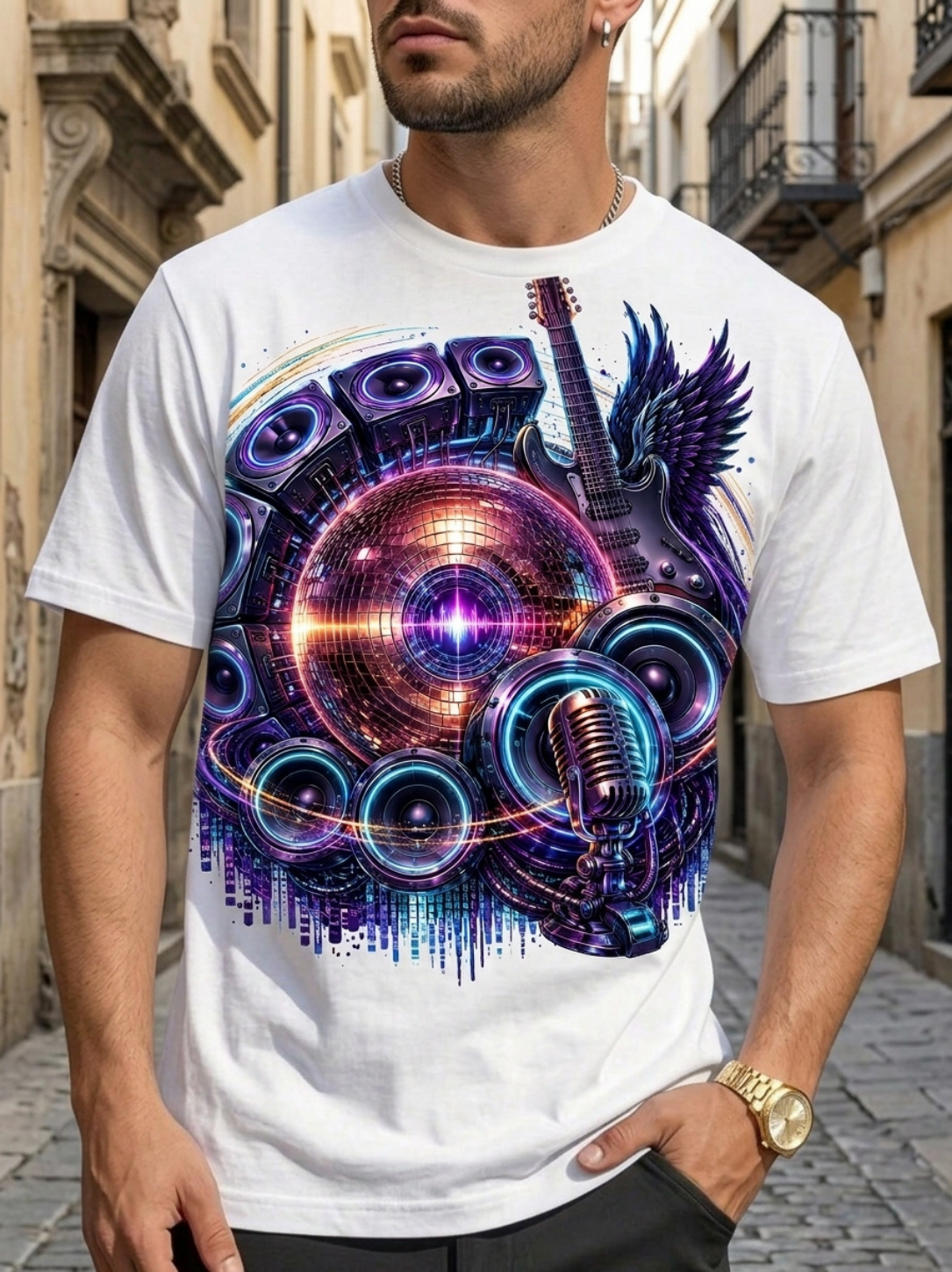 Linear Titans "Soundwave & Disco" Heavyweight T-Shirt - Image 3
