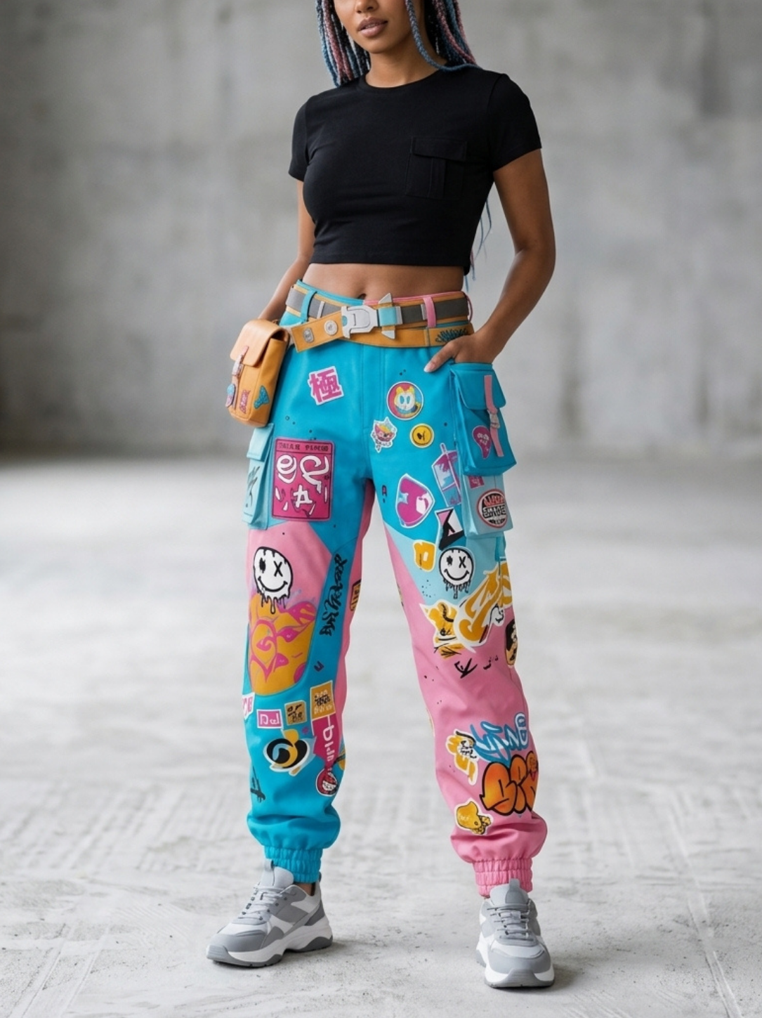 Aegis Dual-Tone Graphic Cargo Cyber Joggers