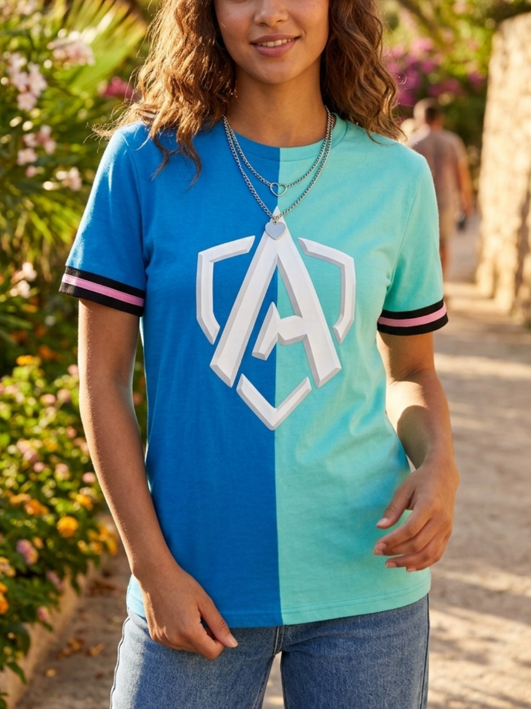 Aegis Split-Tone Dual-Color Streetwear Graphic Tee