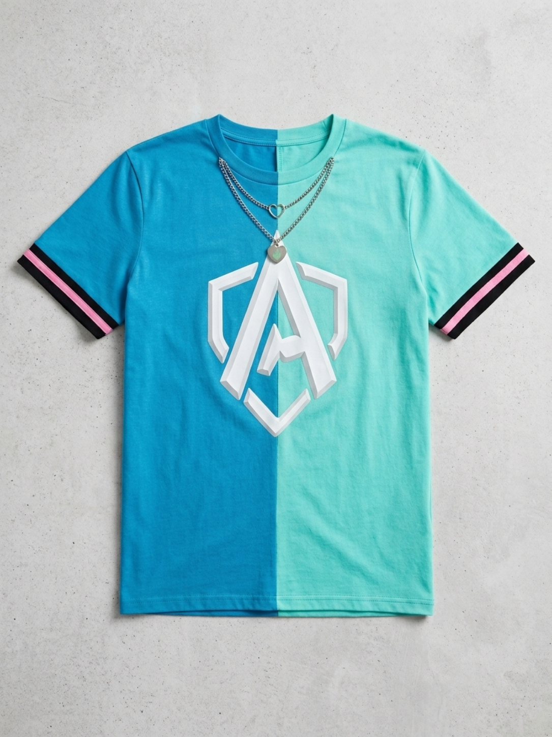 Aegis Split-Tone Dual-Color Streetwear Graphic Tee - Image 2