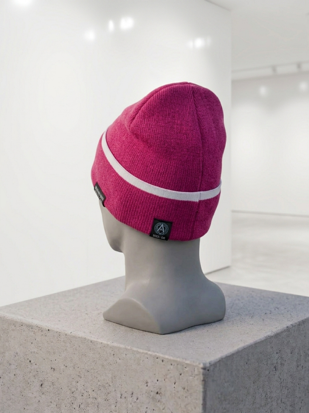 Aegis Premium Magenta Streetwear Ribbed Knit Beanie - Image 3