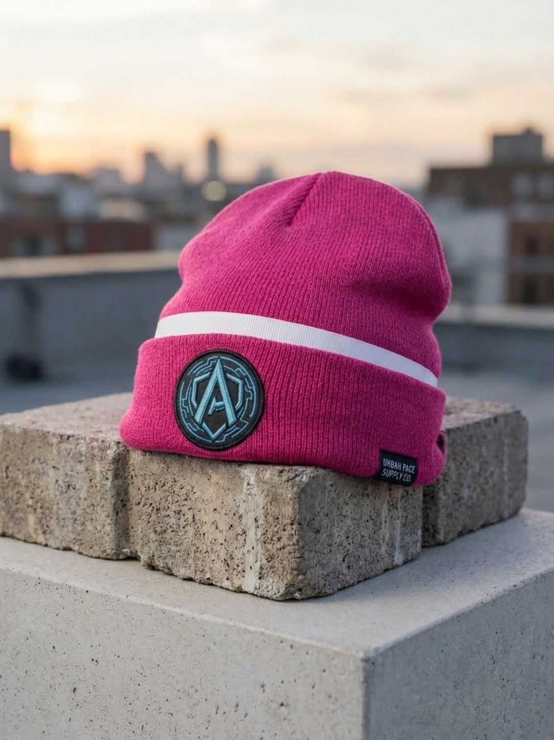 Aegis Premium Magenta Streetwear Ribbed Knit Beanie