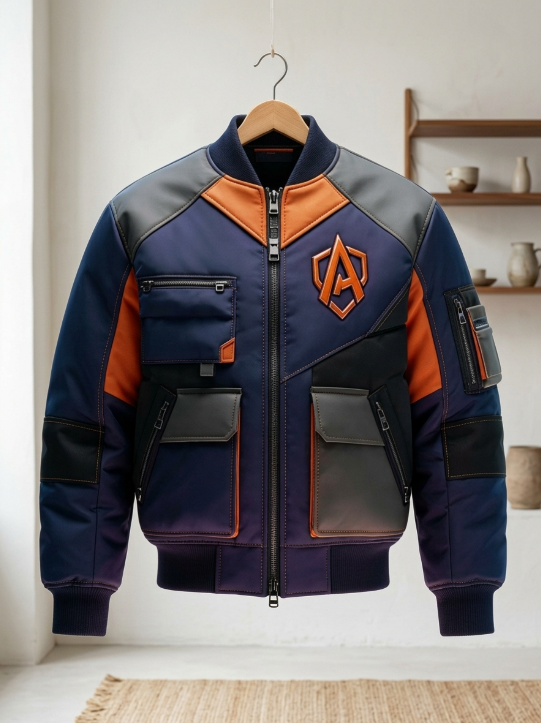 AEGIS Men’s Colorblock Tactical Utility Bomber Jacket - Image 2