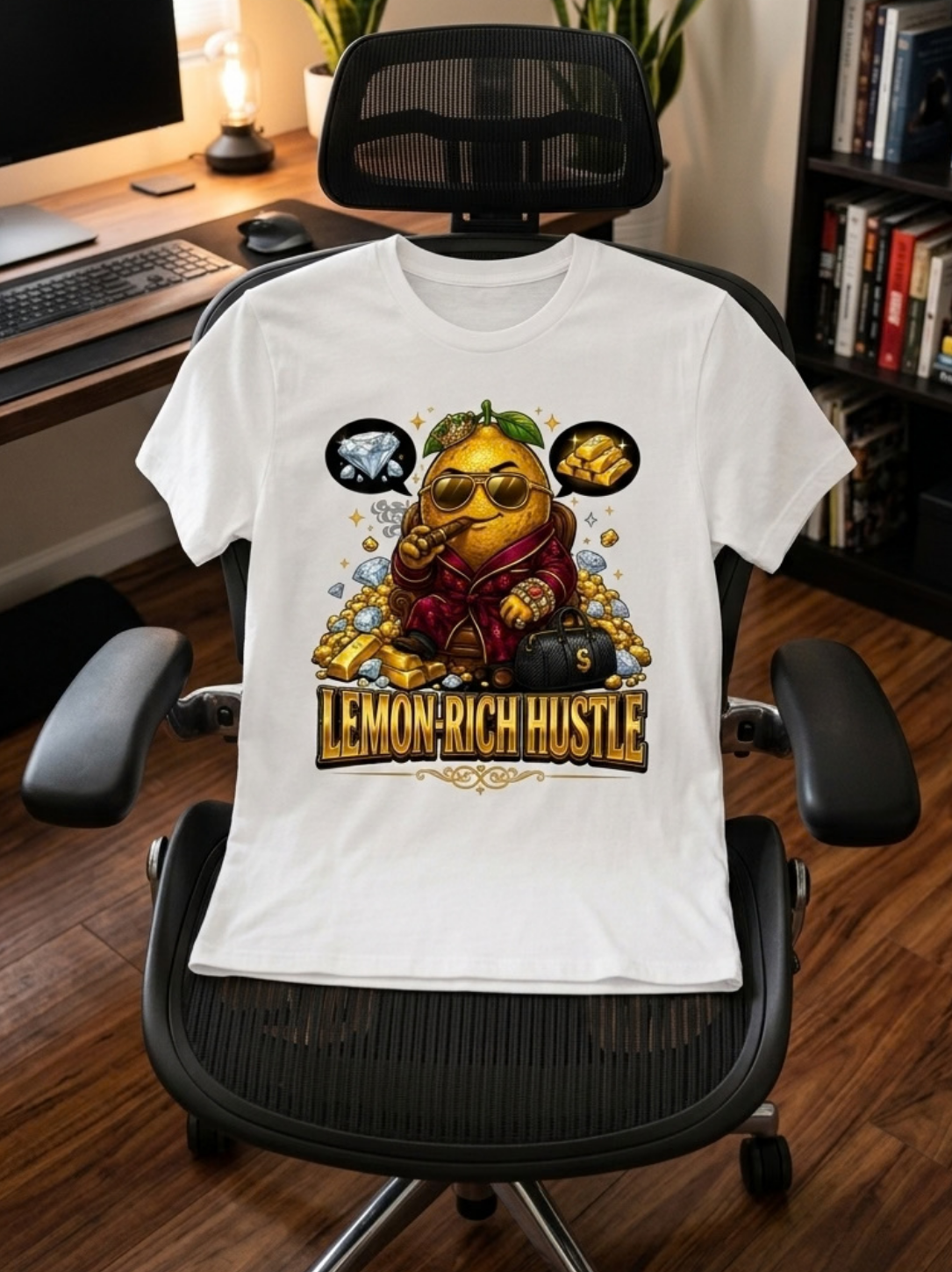 Aegis "Lemon-Rich Hustle" Graphic Premium T-Shirt