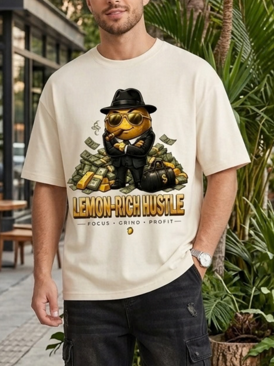 Aegis | "Lemon-Rich Hustle" Premium Graphic Tee - Image 2